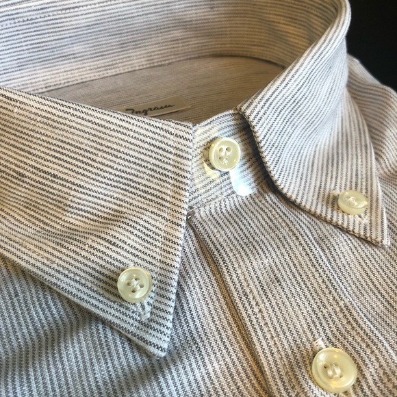 Ingram Made In Italy Linen Dress Shirt MD - Picture 6 of 6